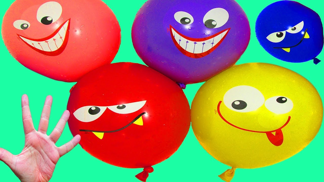 Воздушные Шарики с водой Учим цвета для самых маленьких Песня про шарики Видео детям Лопаем шарики