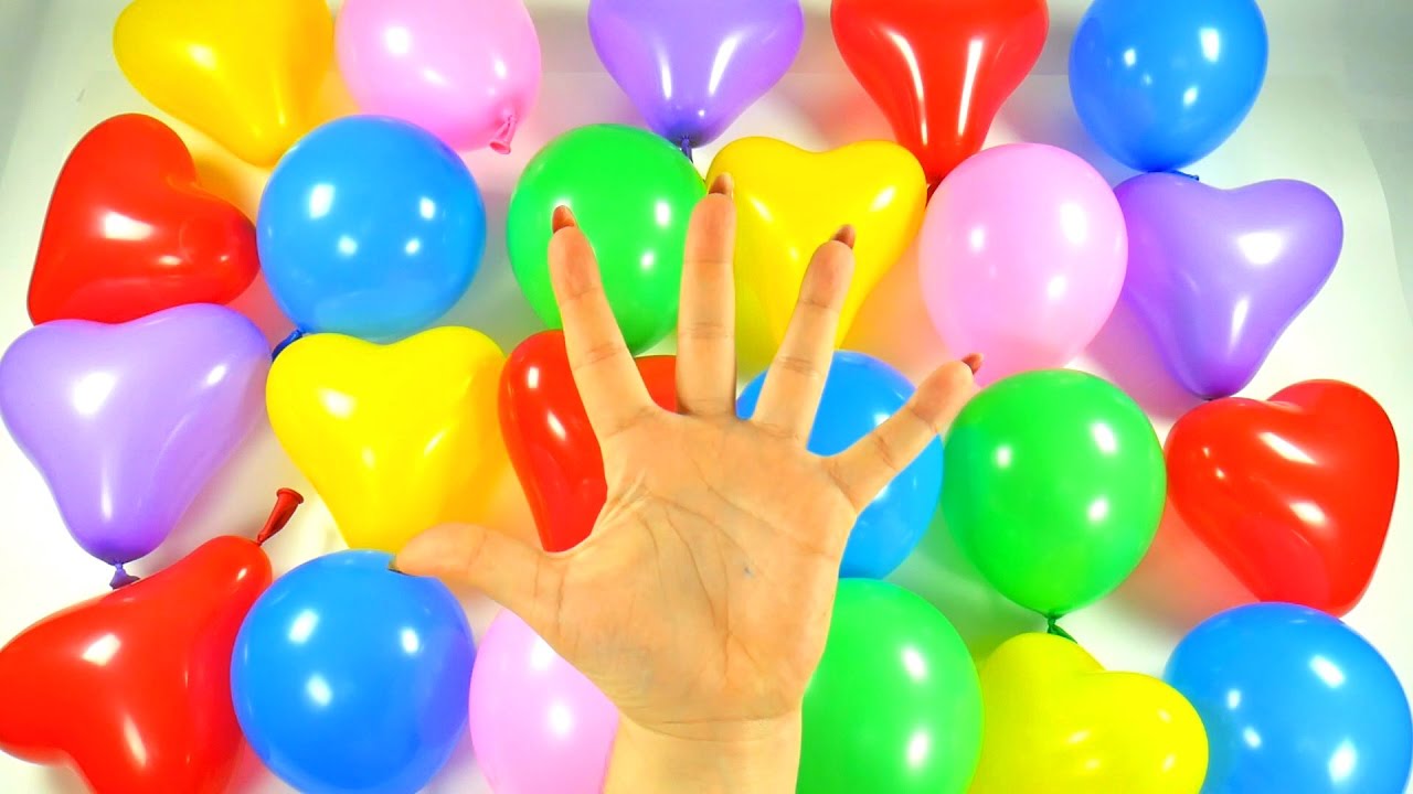 Песня Семья пальчиков Учим цвета Для детей Развивающее Видео Лопаем Воздушные шарики Finger Family