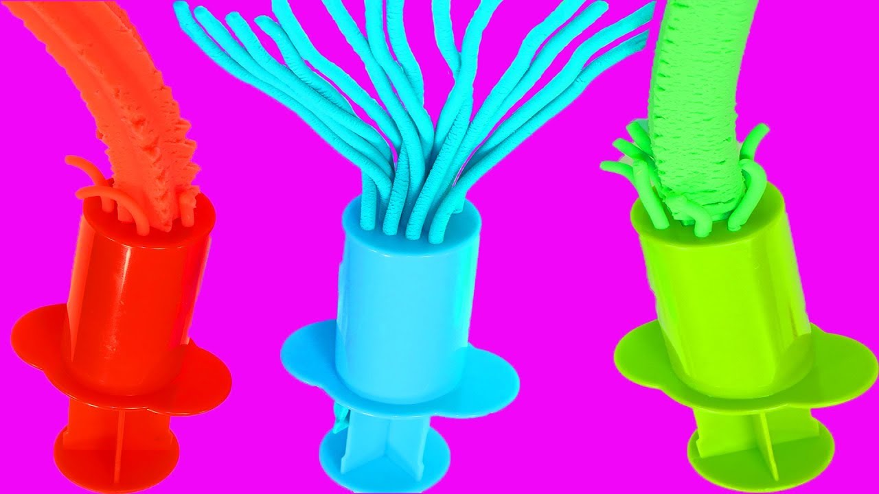 Учим цвета на русском с пластилин Плей до Learn Colors Шприц для пластилина Формы для лепки Play Doh