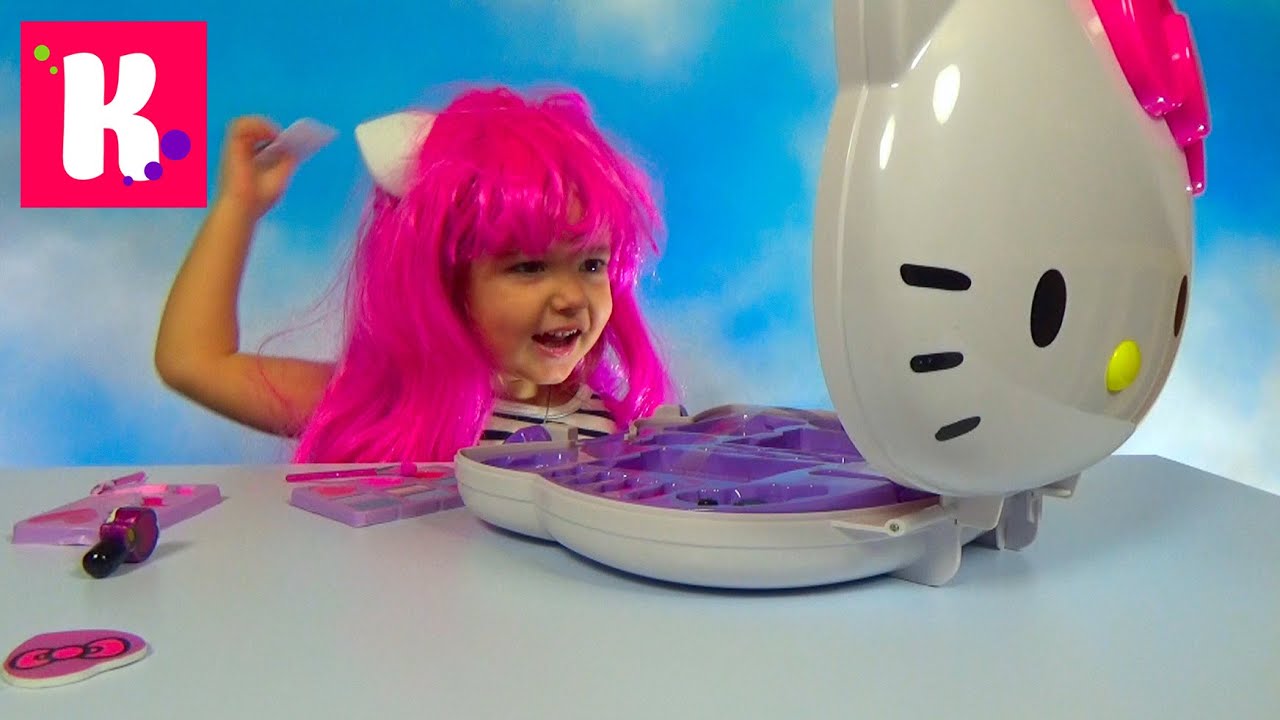 Хеллоу Китти набор косметики и парик / Обзор игрушек Hello Kitty