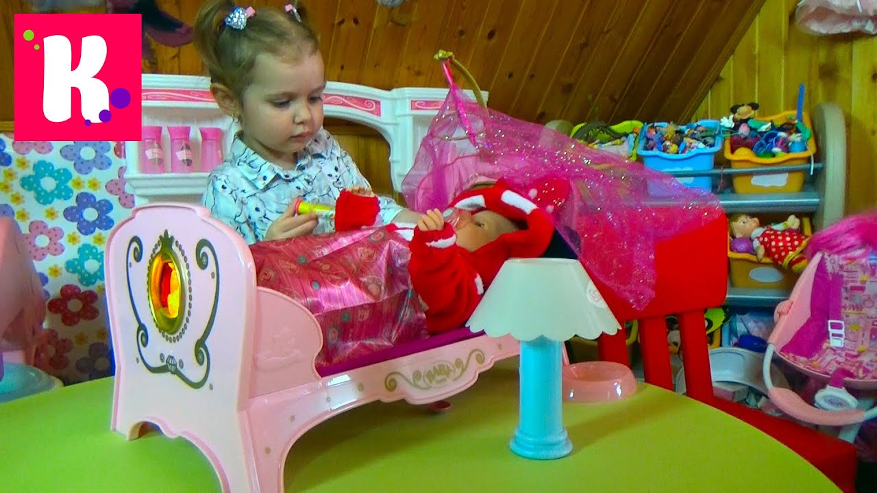 Беби Борн игрушечная кроватка для куклы / распаковка игрушки