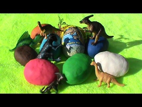 Динозавры игрушки на русском сюрприз ПлэйДо яйца