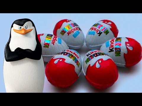 Пингвины Мадагаскара Киндер Сюрприз открываем игрушки