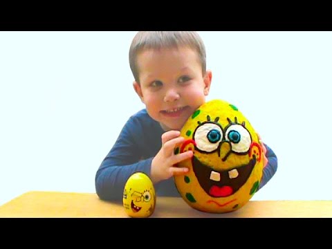 Губка Спанч Боб Огромное яйцо с сюрпризом открываем игрушки