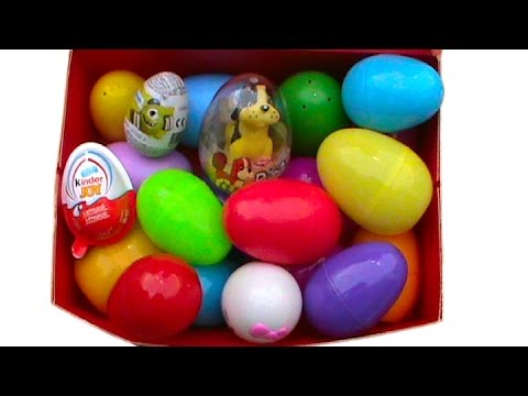 21 Киндер Сюрприз открываем пластиковые шоколадные яйца игрушки Kinder Surprise