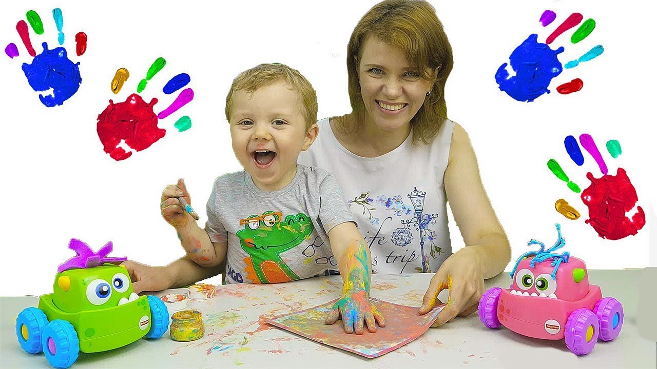 Учим цвета (LEARN COLORS) - Пальчиковые краски SES - Весёлое видео для Детей. Learn Colors