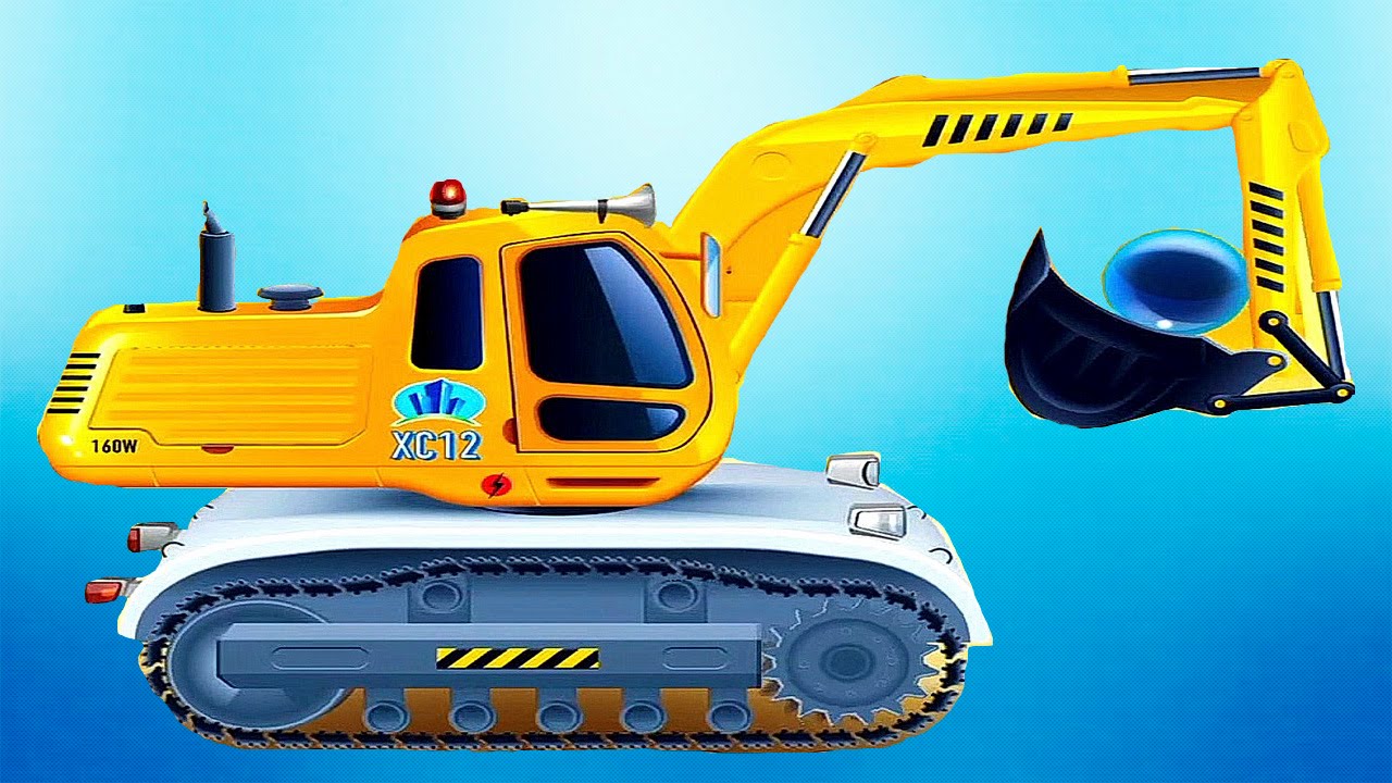 Экскаватор в песочнице - Рабочие Машинки для детей - Обзор развивающей игры. Excavator for Kids