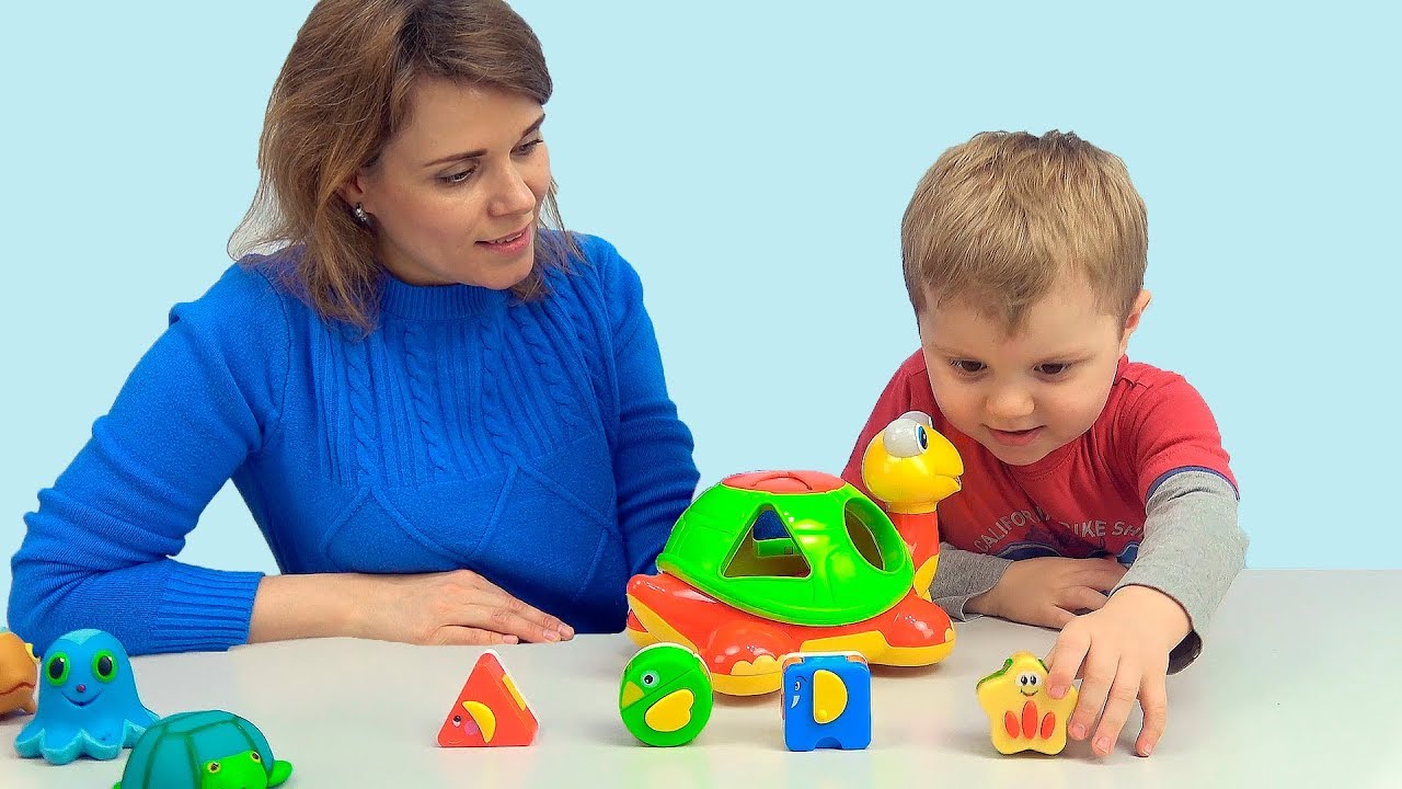 Черепаха ЗНАЙКА и Никита с мамой - Развивающая игрушка для самых маленьких детей