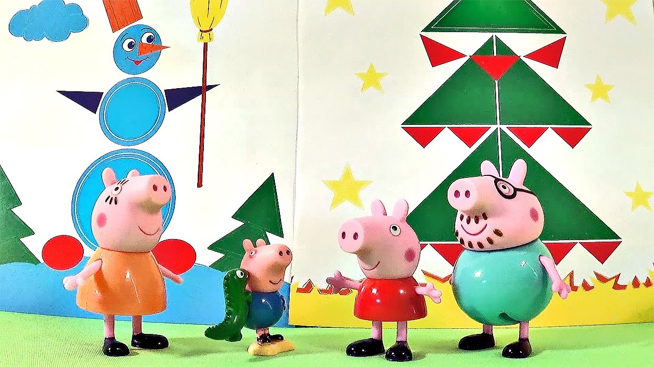 Свинка Пеппа и Новогодние аппликации. Peppa Pig