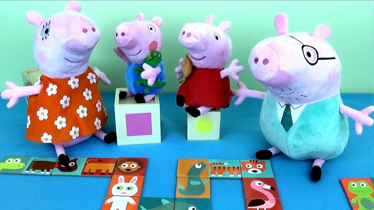 Свинка Пеппа и её семья играют в Домино. Развивающее видео для детей - Peppa Pig