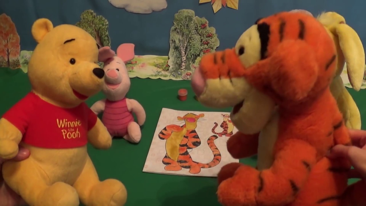 Развивающее видео для детей с игрушками Дисней Винни Пух и его друзья - Раскраска Тигра