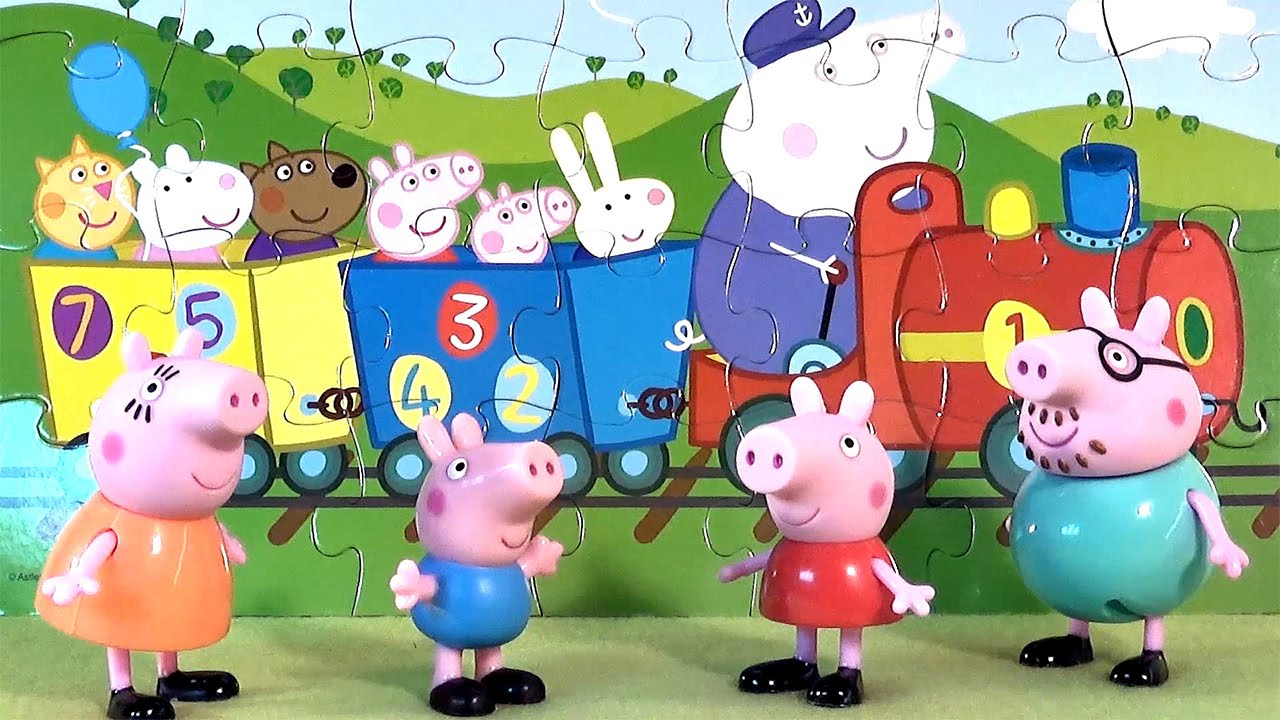 Свинка Пеппа играет в пазлы - Peppa Pig
