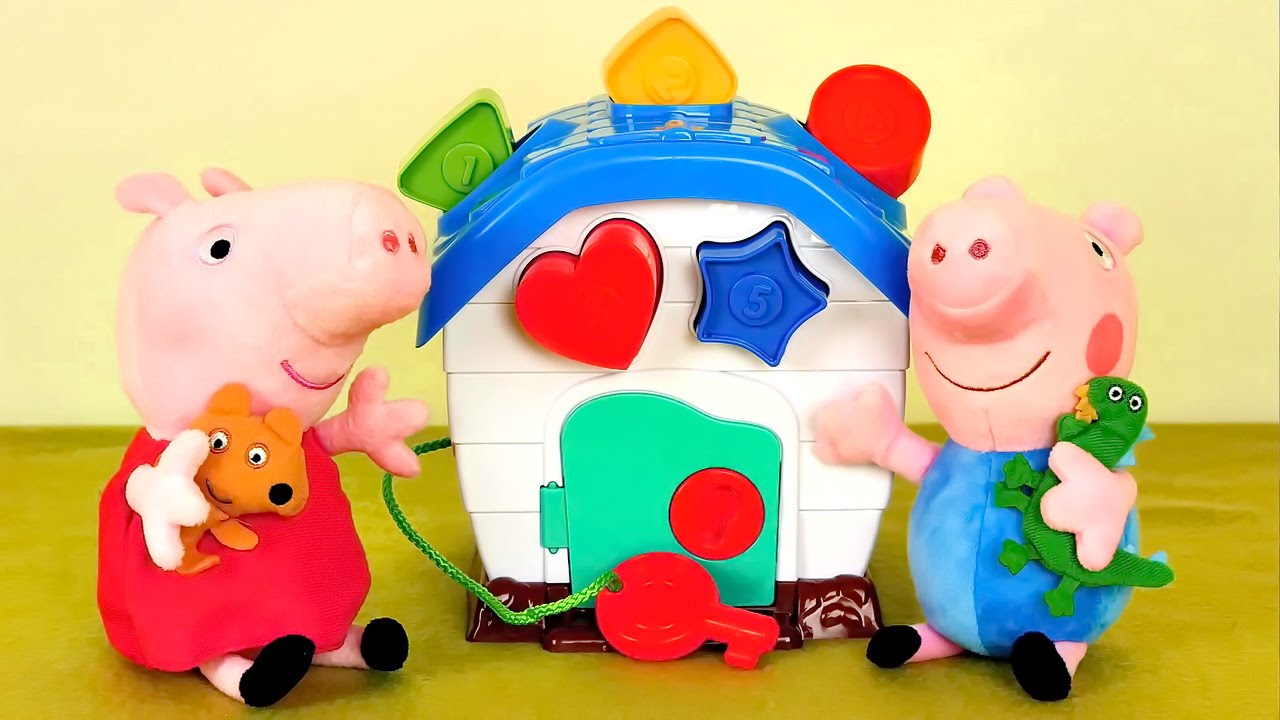 Свинка Пеппа и Джордж собирают фигурки. Учим цифры и цвета. Peppa Pig