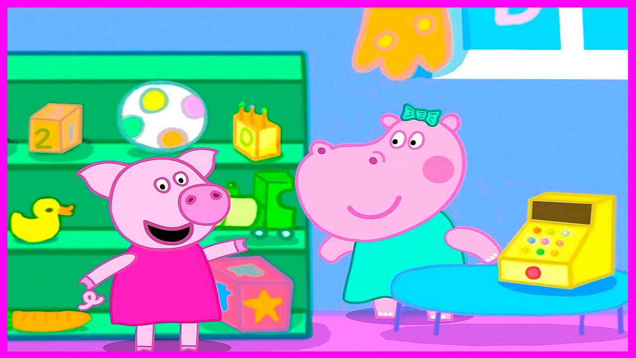 ГИППО ПЕППА и Свинка играют в Магазин. Мультфильм для детей. HIPPO PEPPA Shop