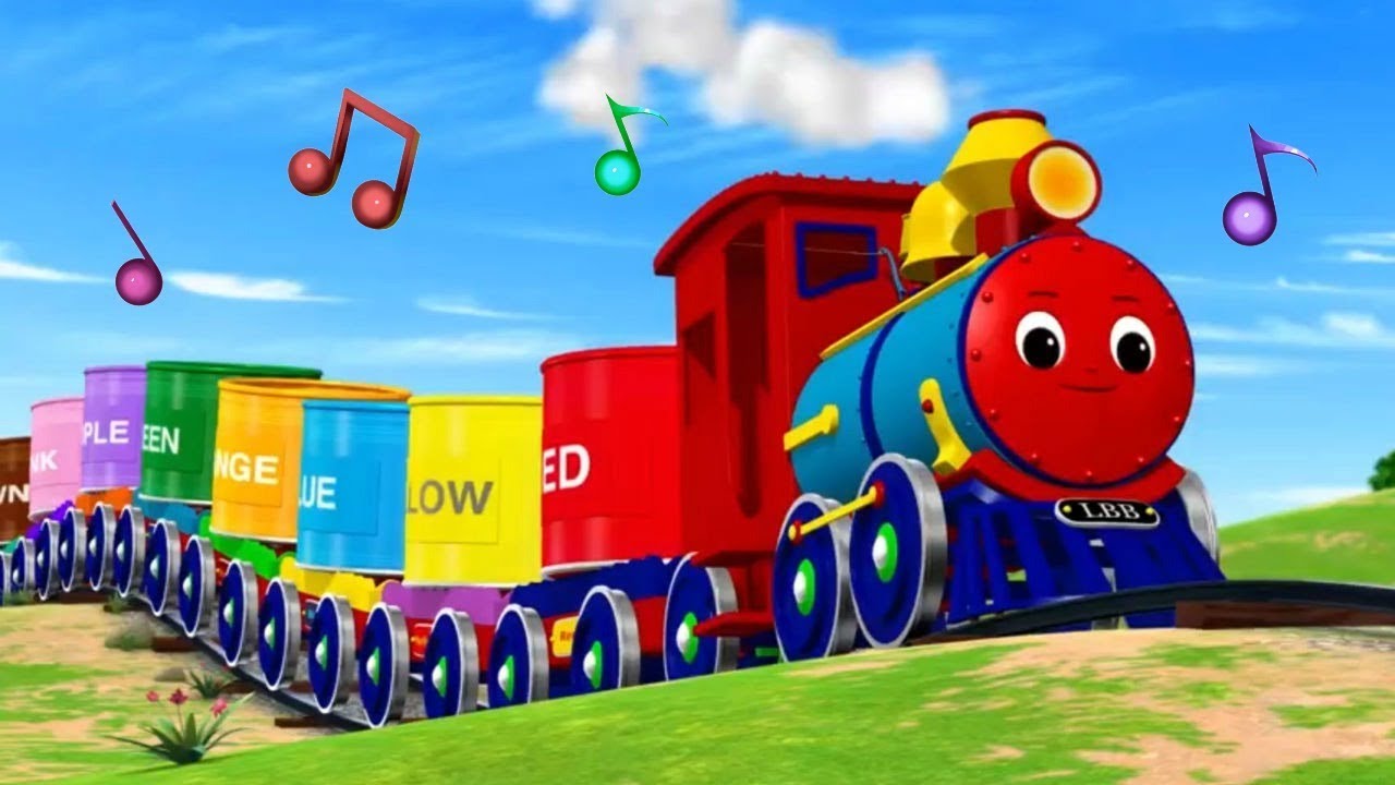 Музыкальные мультики - Учим цвета с паровозиком - Песенки для детей Литл Бэйби Бам