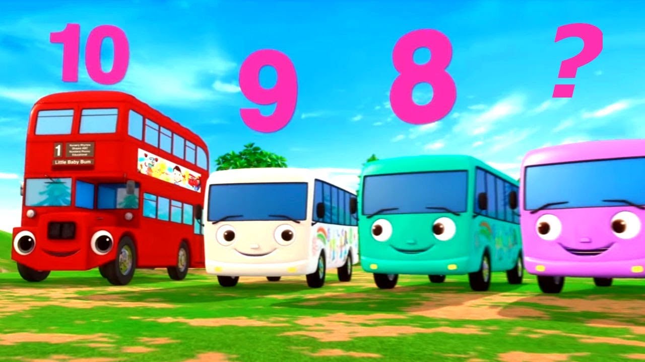 Веселые детские песенки - Считаем автобусы - Мультики Литл Бэйби Бам
