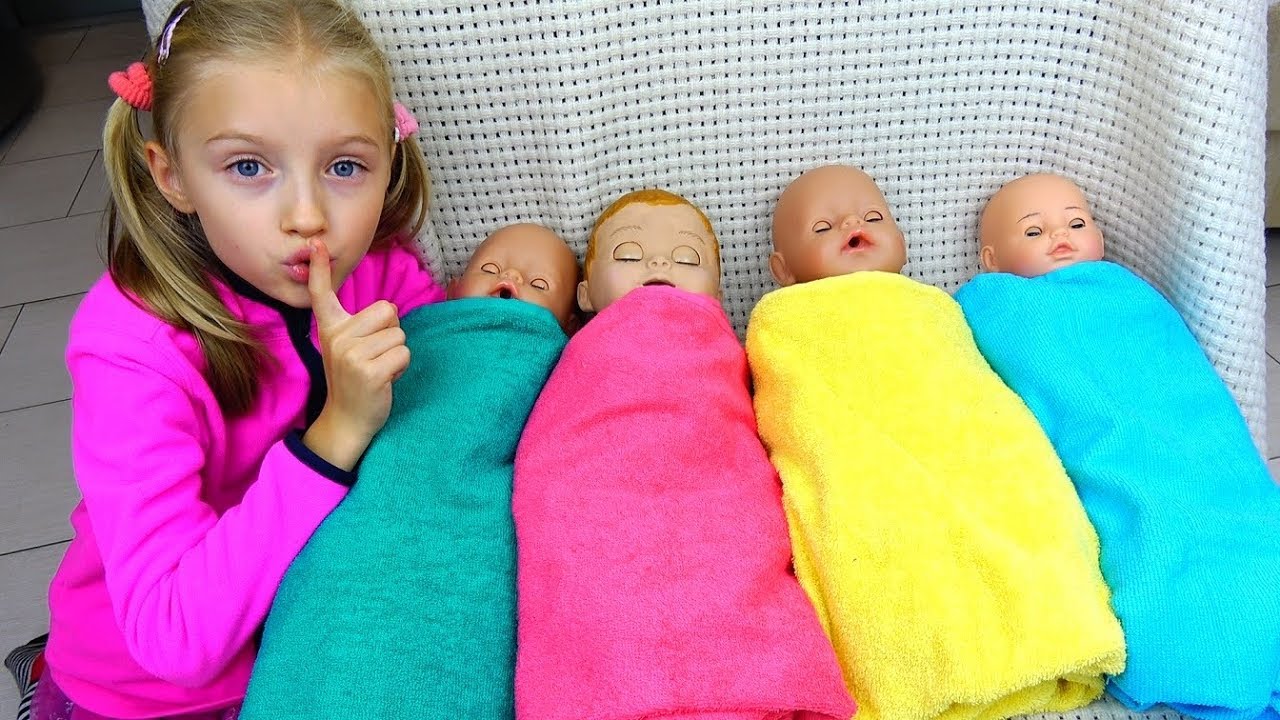 Are you sleeping brother John and more kids video By Polina and baby dolls