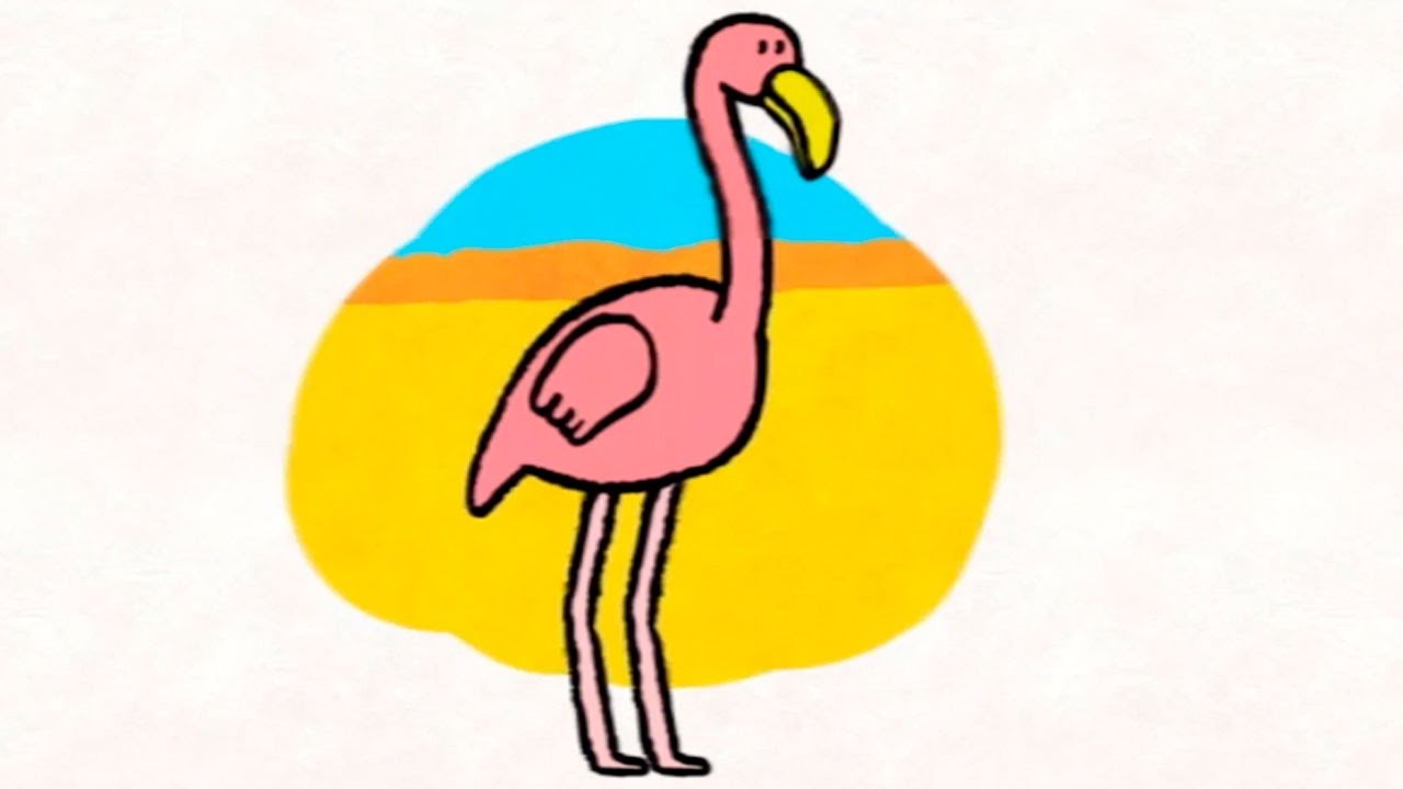 Мультфильмы для Малышей - Рисунки Тёмы - Розовый Фламинго