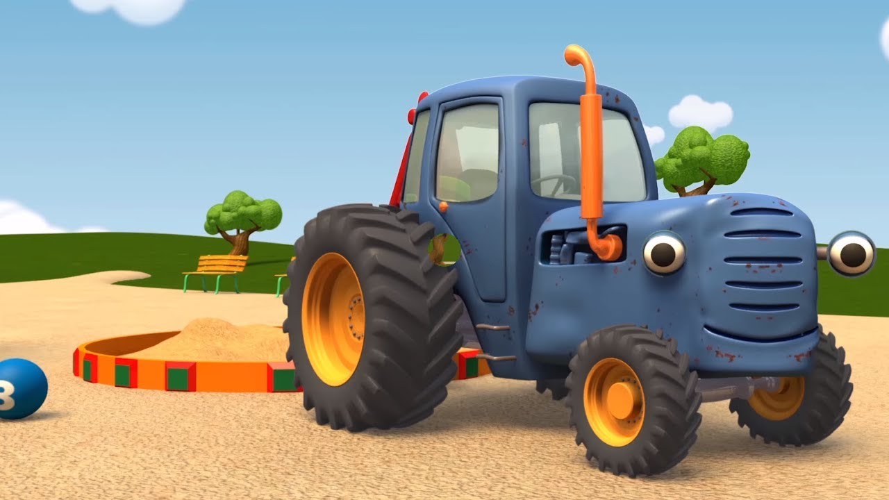 Развивающие мультики про машинки - Синий Трактор Гоша - Куличики из песка | Большое и маленькое