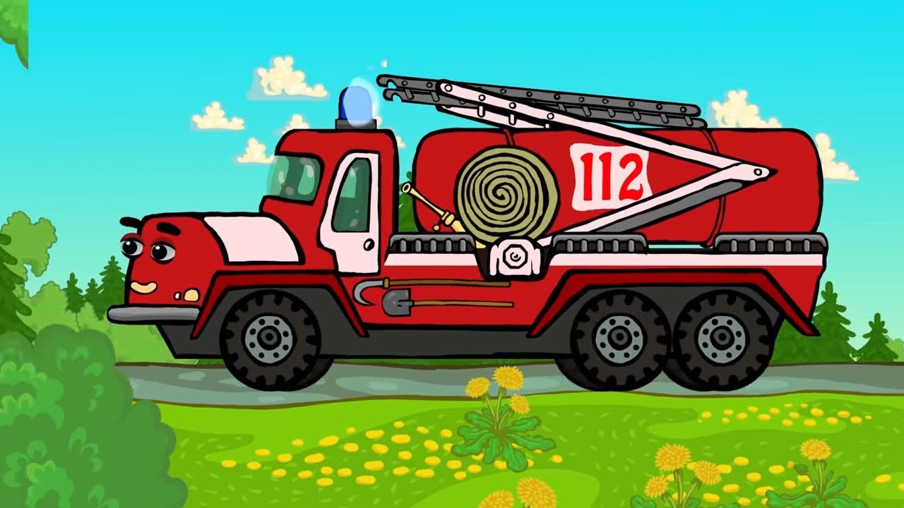Котяткины машинки - Машины-спасатели: Скорая помощь, Пожарная машина, МЧС - Песни для детей