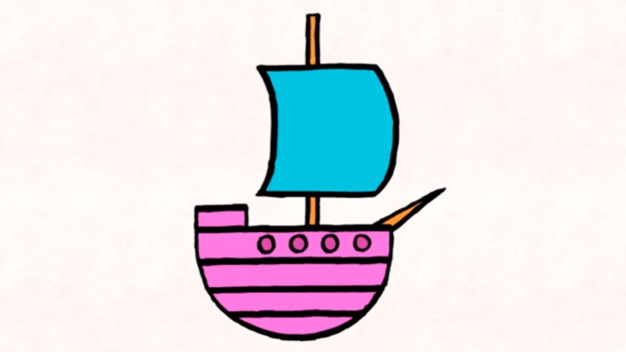 Мультфильмы для Малышей - Рисунки Тёмы - Как нарисовать пиратский корабль