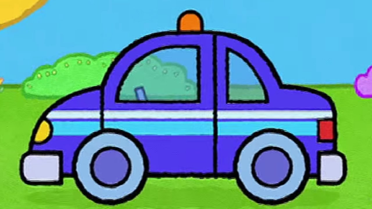 Мультфильмы для Малышей - Рисунки Тёмы - Нарисуй полицейскую машину - мультфильмы про машинки