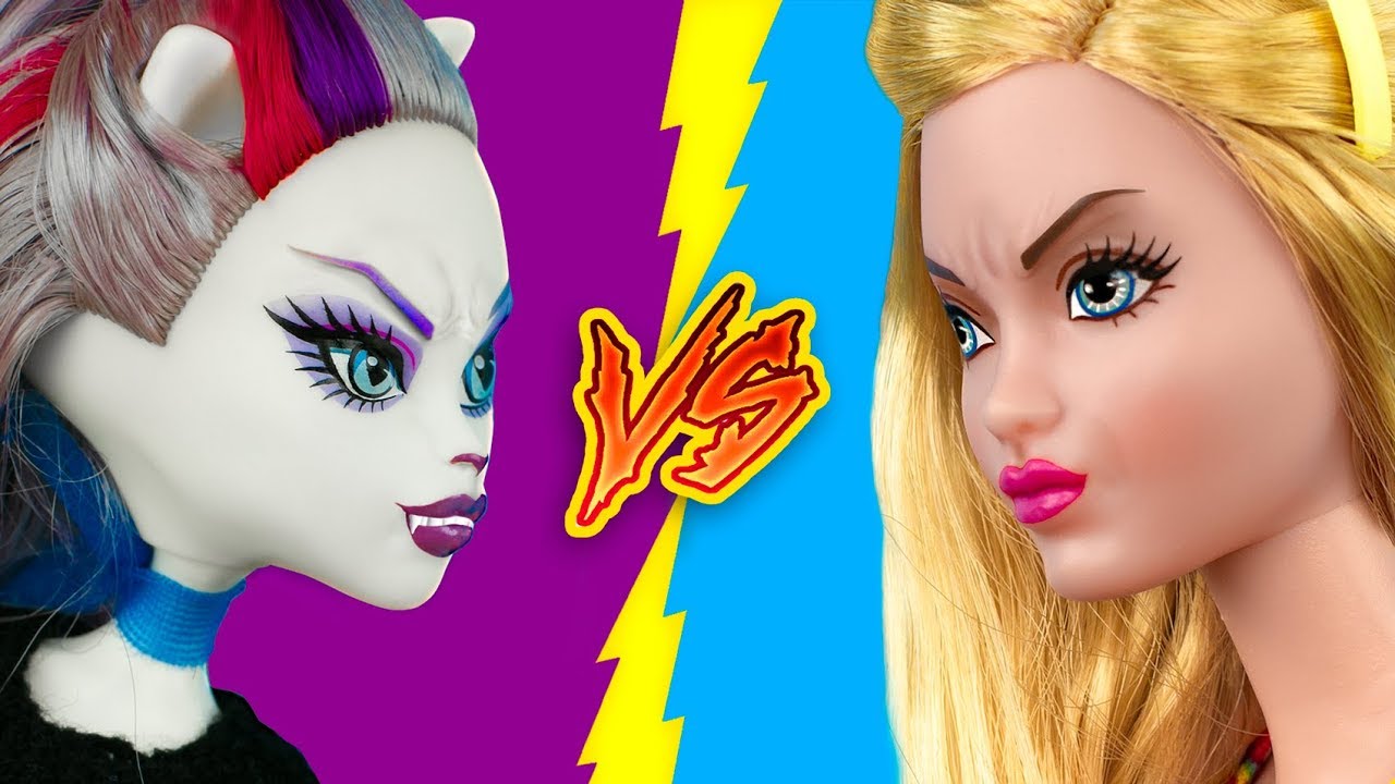 Барби против Монстер Хай! 16 лайфхаков для кукол