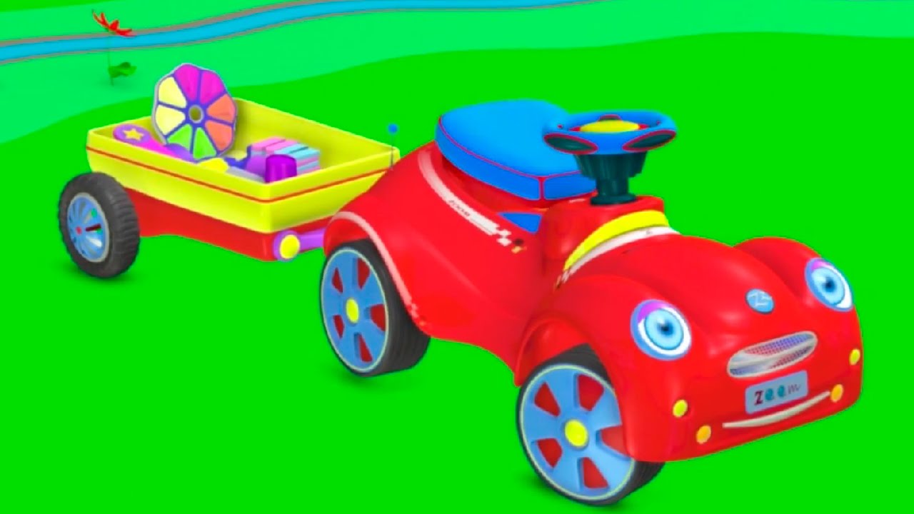 Развивающий 3Д мультфильм для малышей: Машинка строит детскую площадку