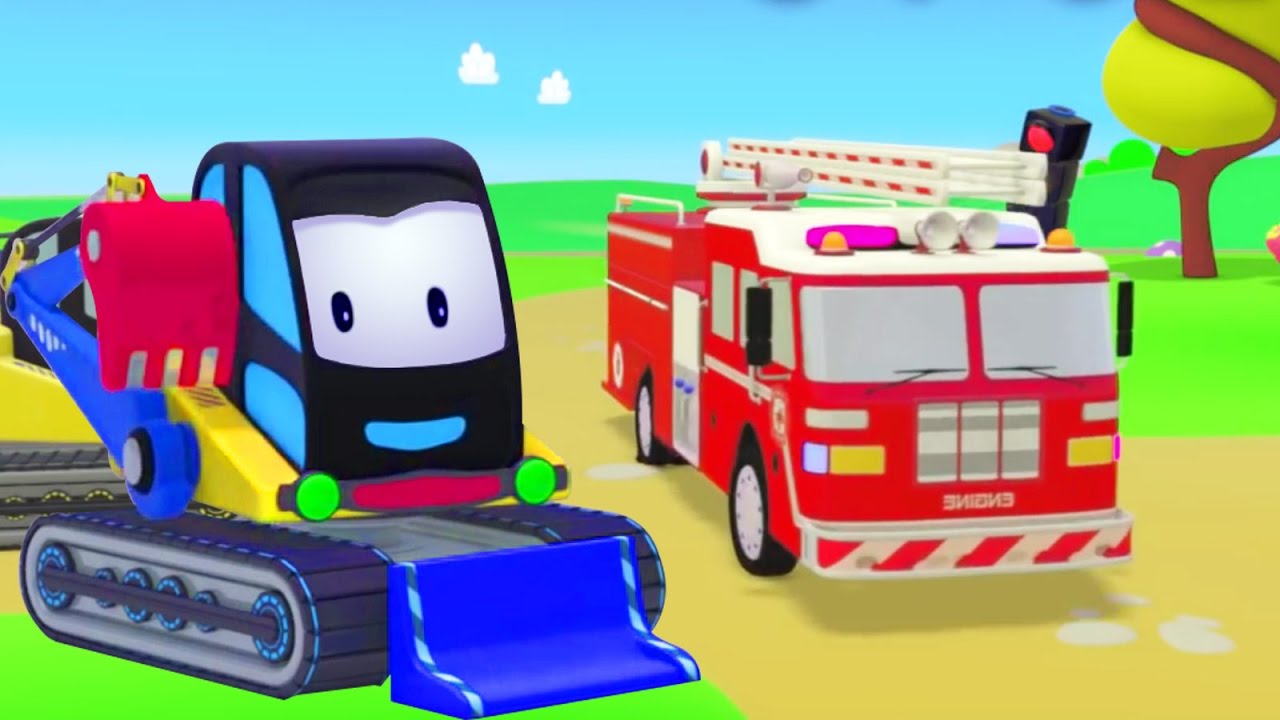 Мультфильмы 3D: Считаем пожарные машины. Мультики Зим Зум