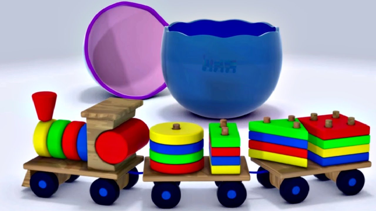 Развивающий 3D мультфильм для детей. Яйцо с сюрпризом: Поезд.
